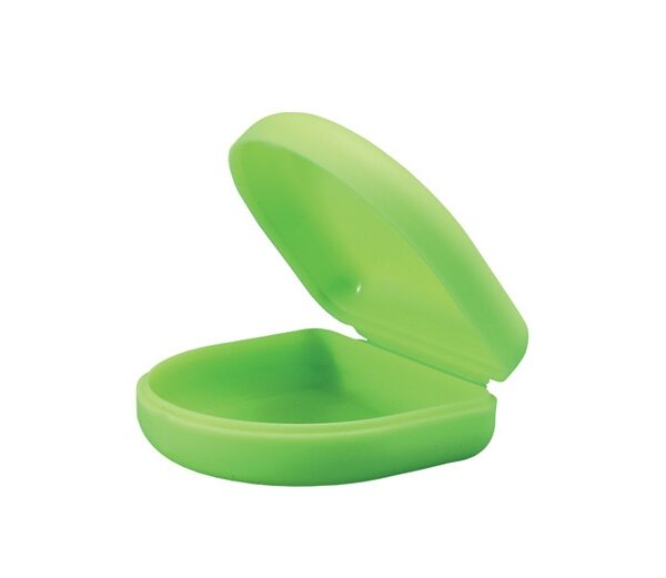 Boites d'orthodontie en demi-cercle sans aération hauteur 2,8 cm - Lot de 5 boites coloris assortis