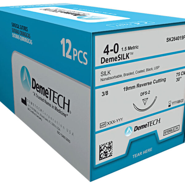 SUTURES DEMETECH PGA 16mm 4/0
